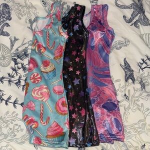 Set of 3 toddler gymnastics leotards with shorts!